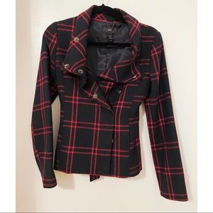 H&M plaid blazer with tie waist